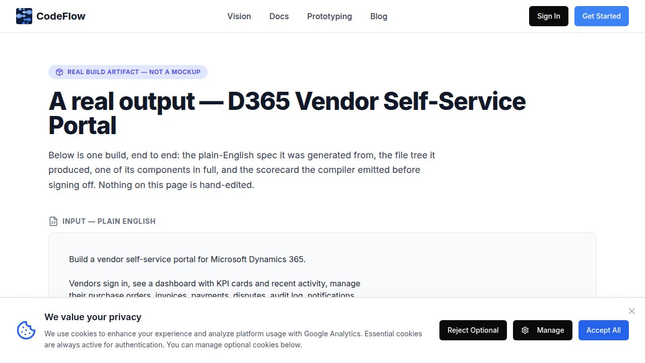 Dynamics 365 vendor portal